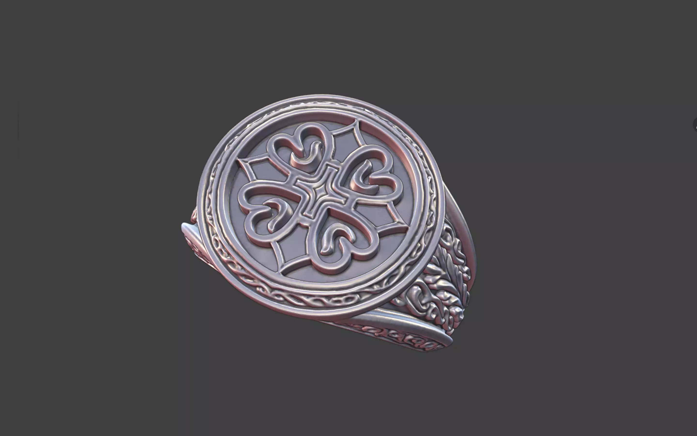 Compact Ornate Cross Ring 3D print model_2