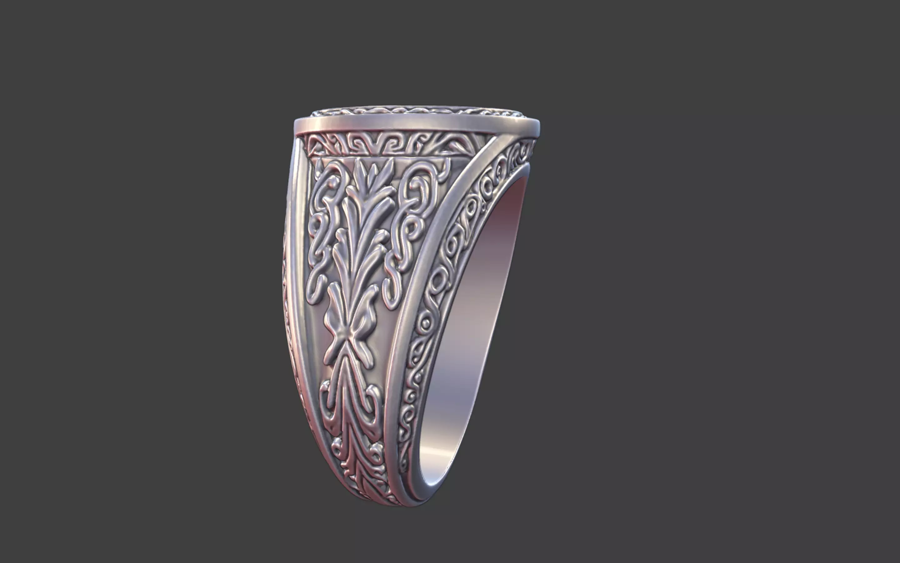 Compact Ornate Cross Ring 3D print model_4