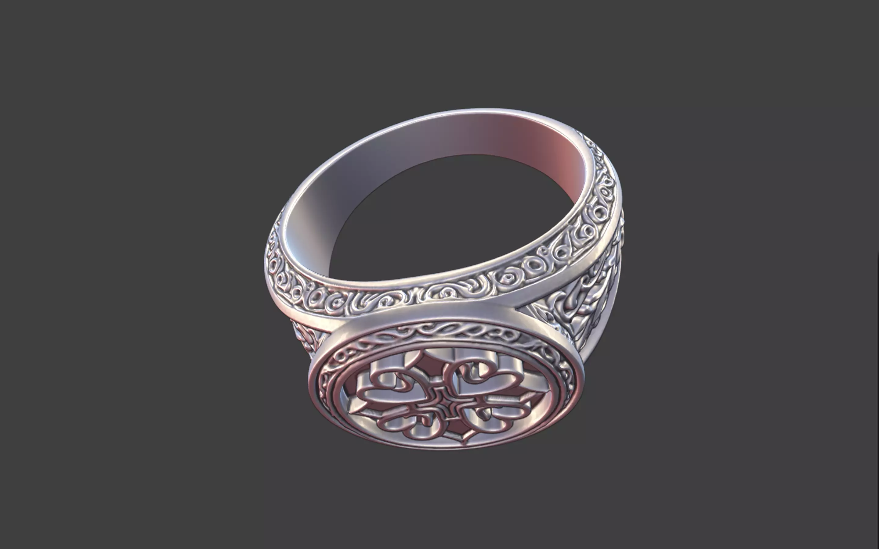 Compact Ornate Cross Ring 3D print model_15