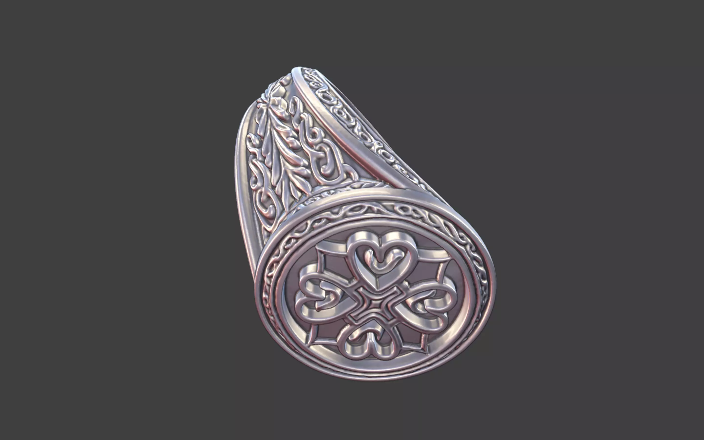 Compact Ornate Cross Ring 3D print model_19