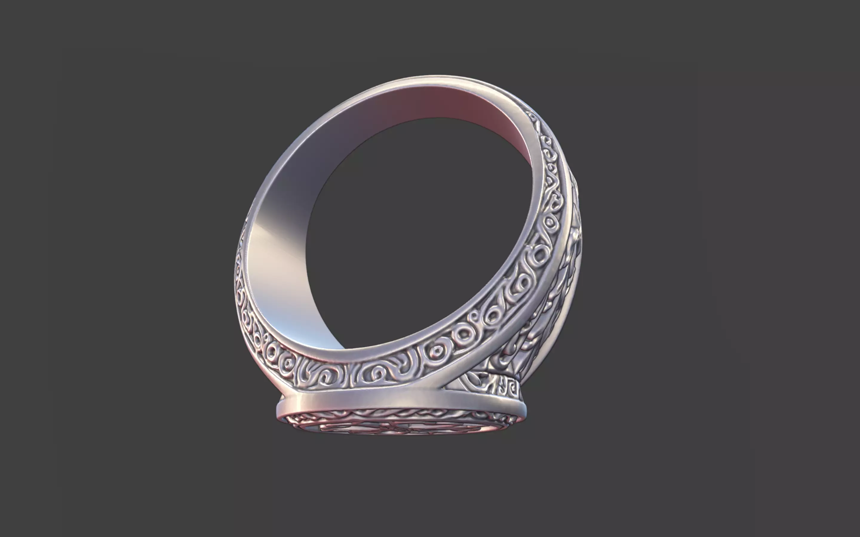 Compact Ornate Cross Ring 3D print model_14