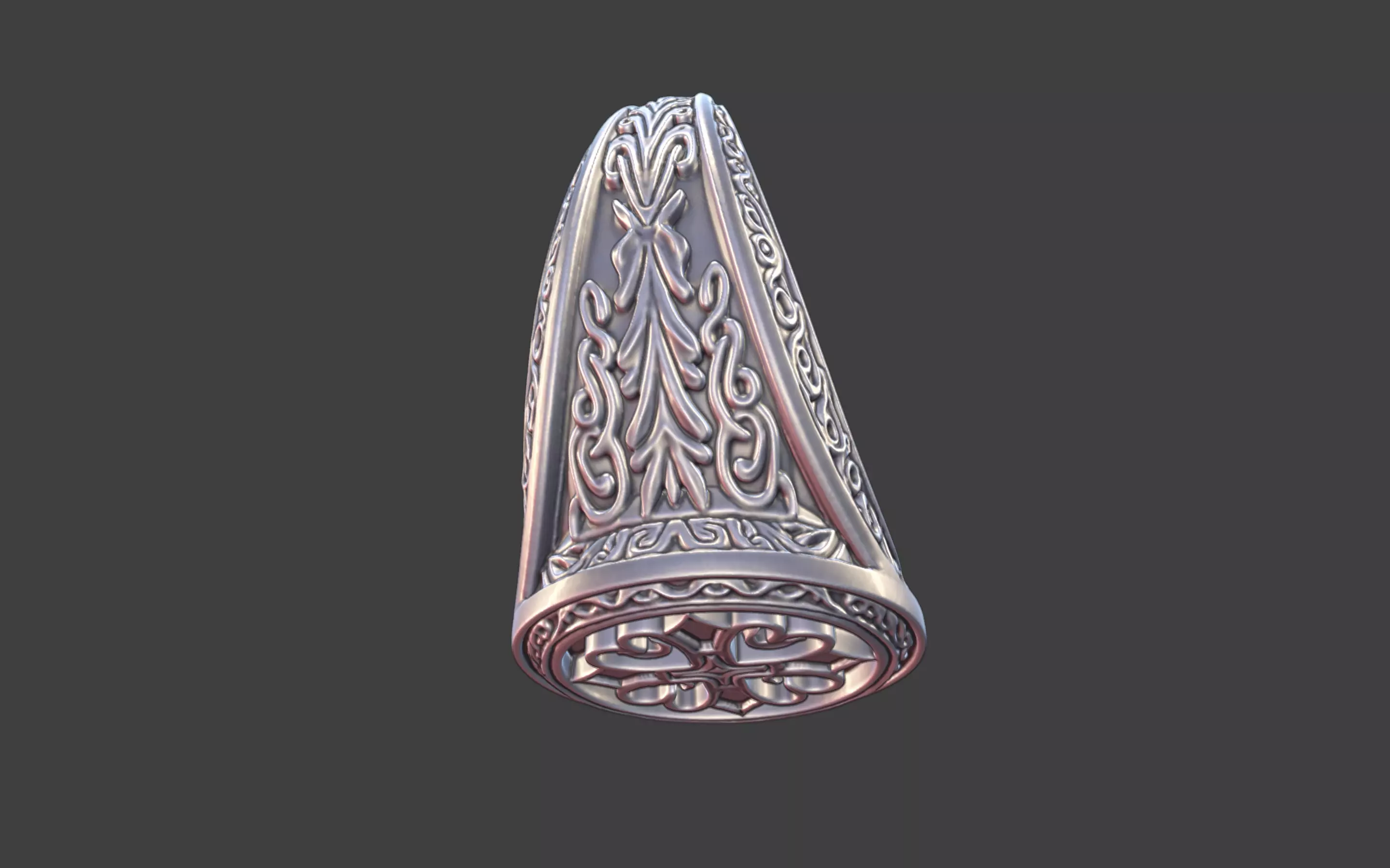 Compact Ornate Cross Ring 3D print model_20