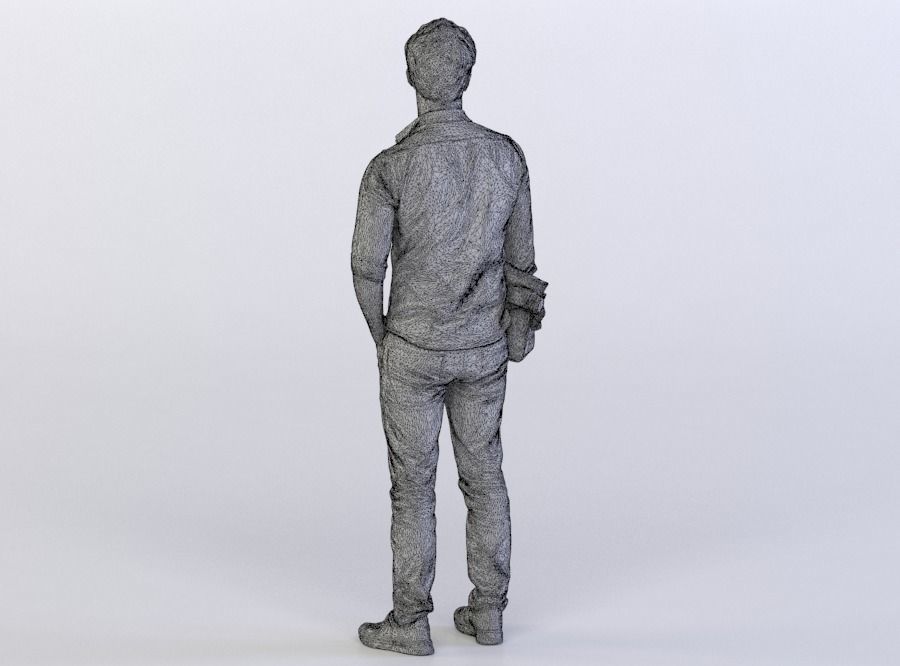 Berkan 0511 Man Standing, Holding Bag 3D model_6