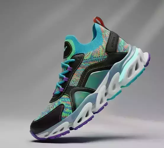 Vibrant Multi-Color Knit Chunky Sneaker