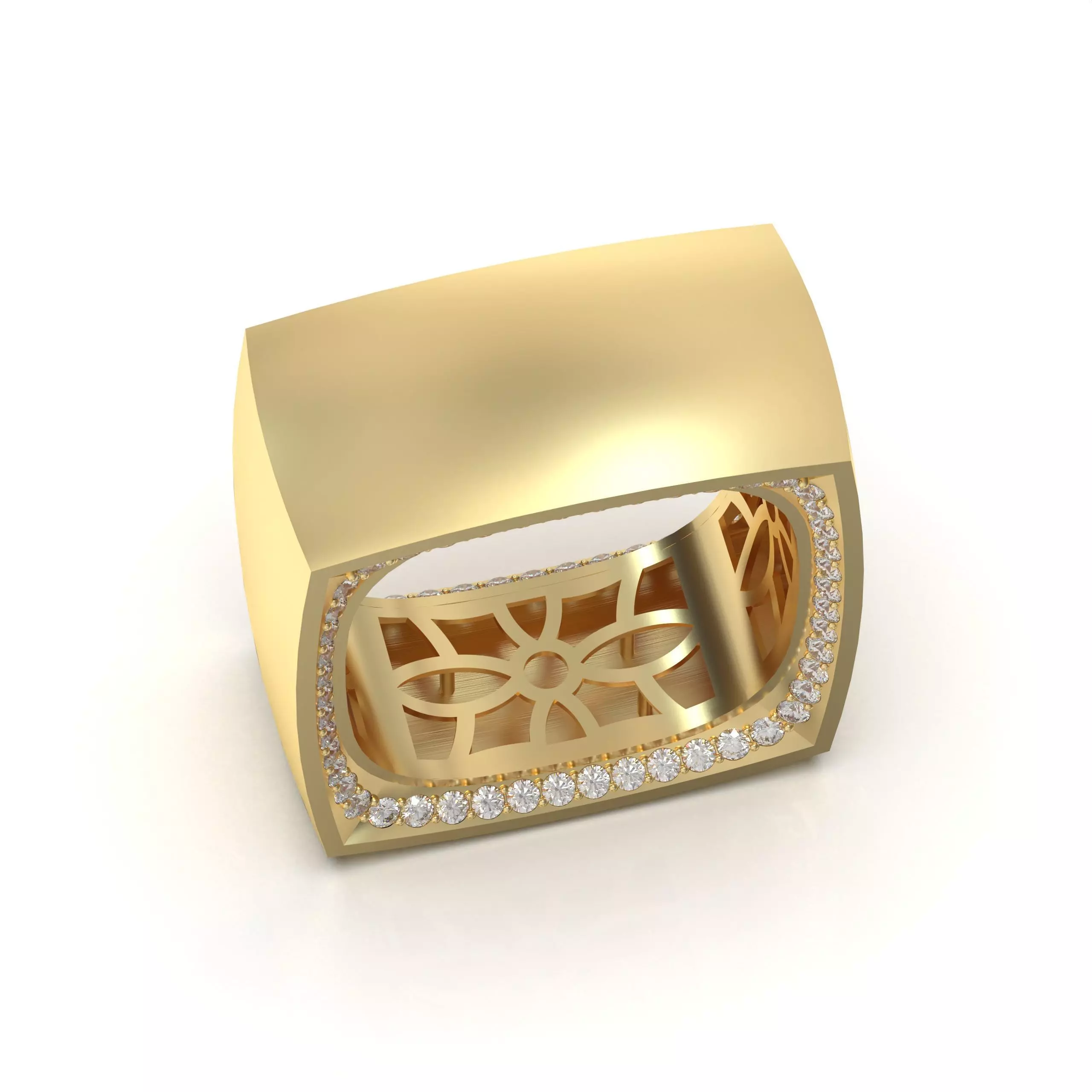 Geometric Hollow Square Ring Inspired by Vhernier 3D print model_1