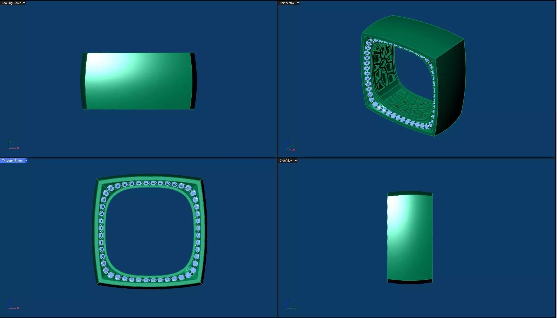 Geometric Hollow Square Ring Inspired by Vhernier 3D print model_4