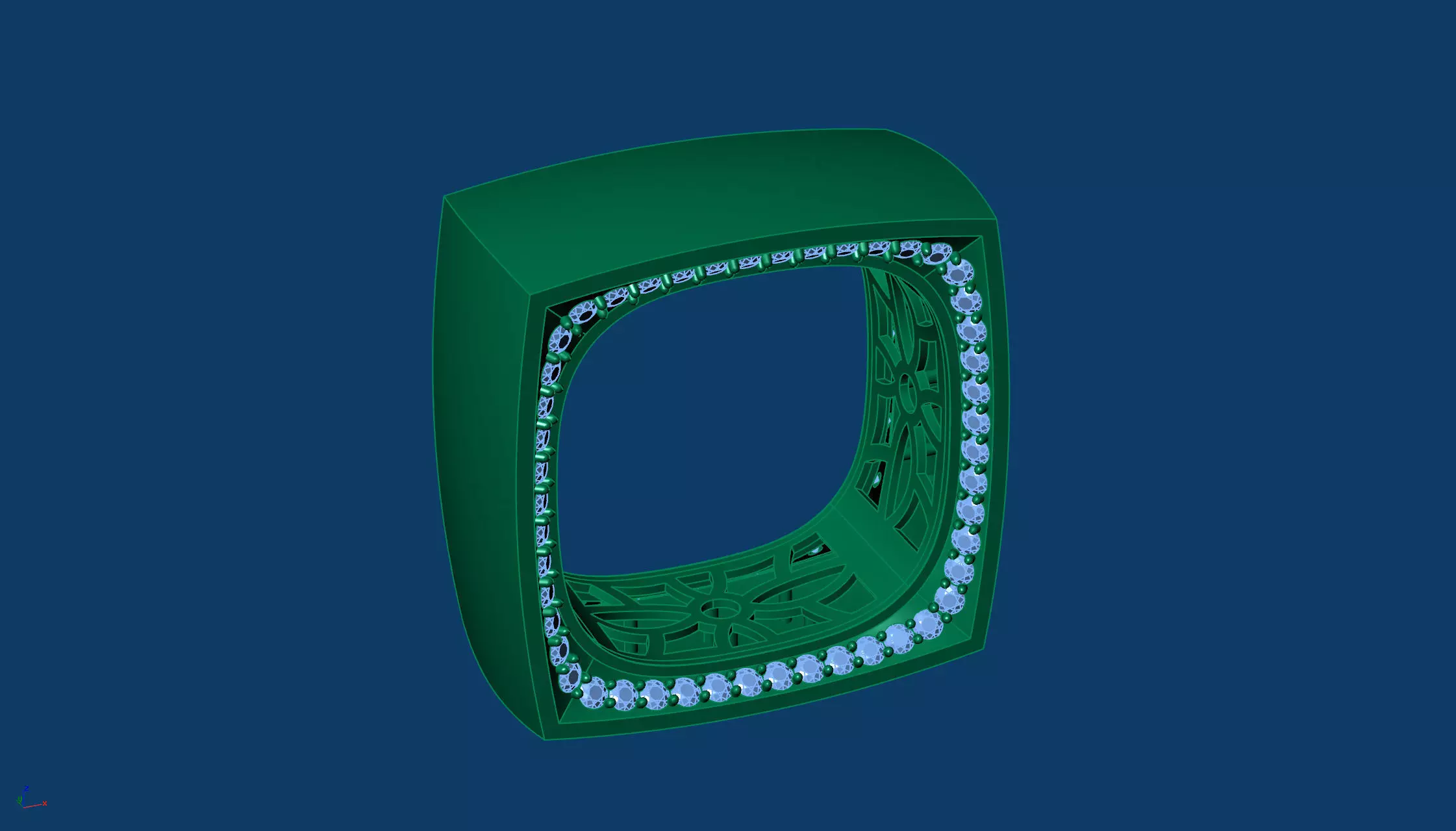 Geometric Hollow Square Ring Inspired by Vhernier 3D print model_8