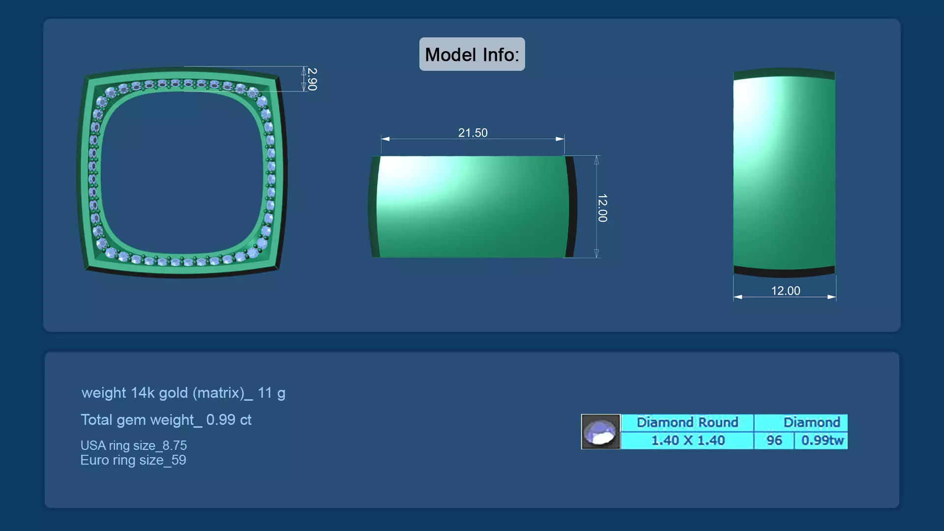 Geometric Hollow Square Ring Inspired by Vhernier 3D print model_5