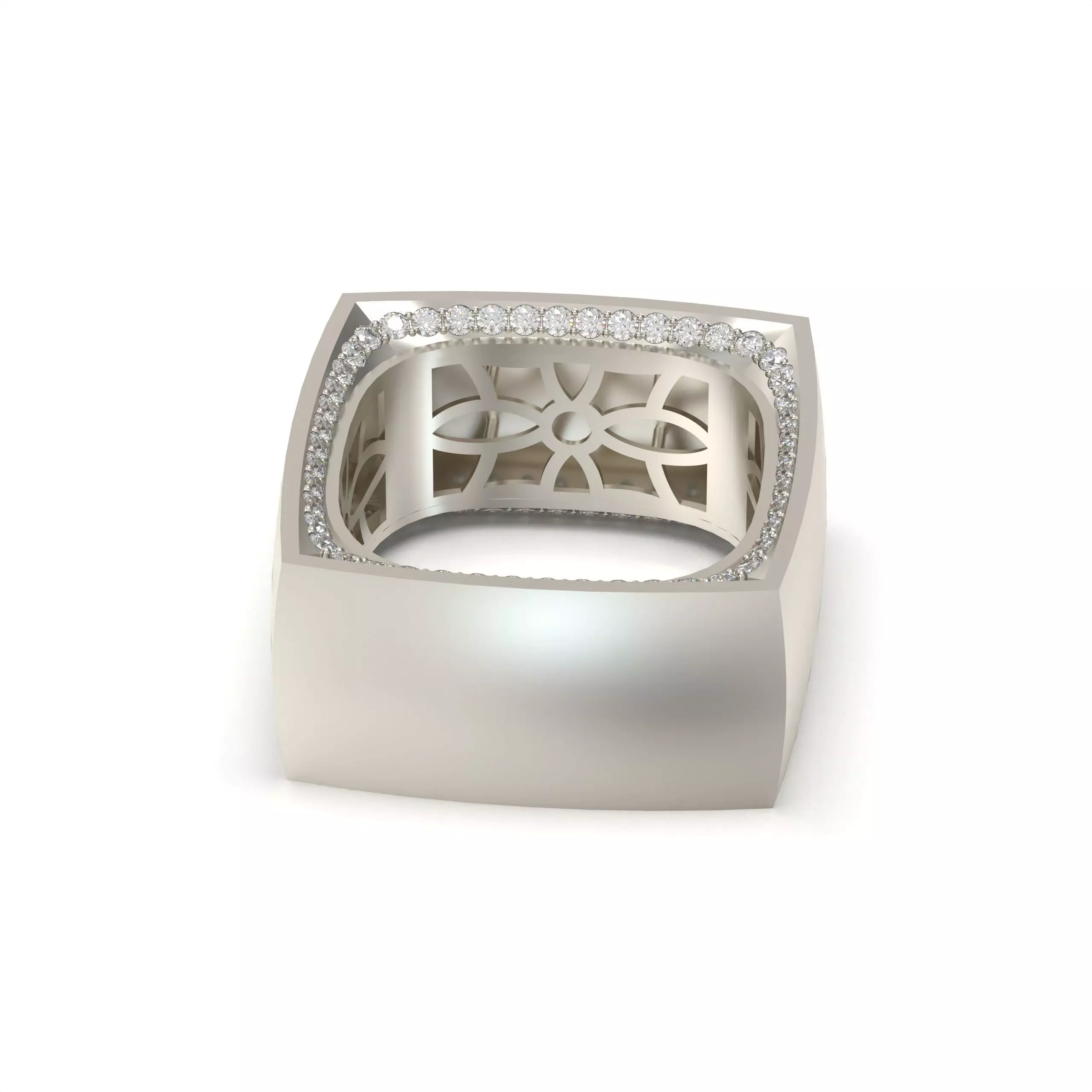 Geometric Hollow Square Ring Inspired by Vhernier 3D print model_7