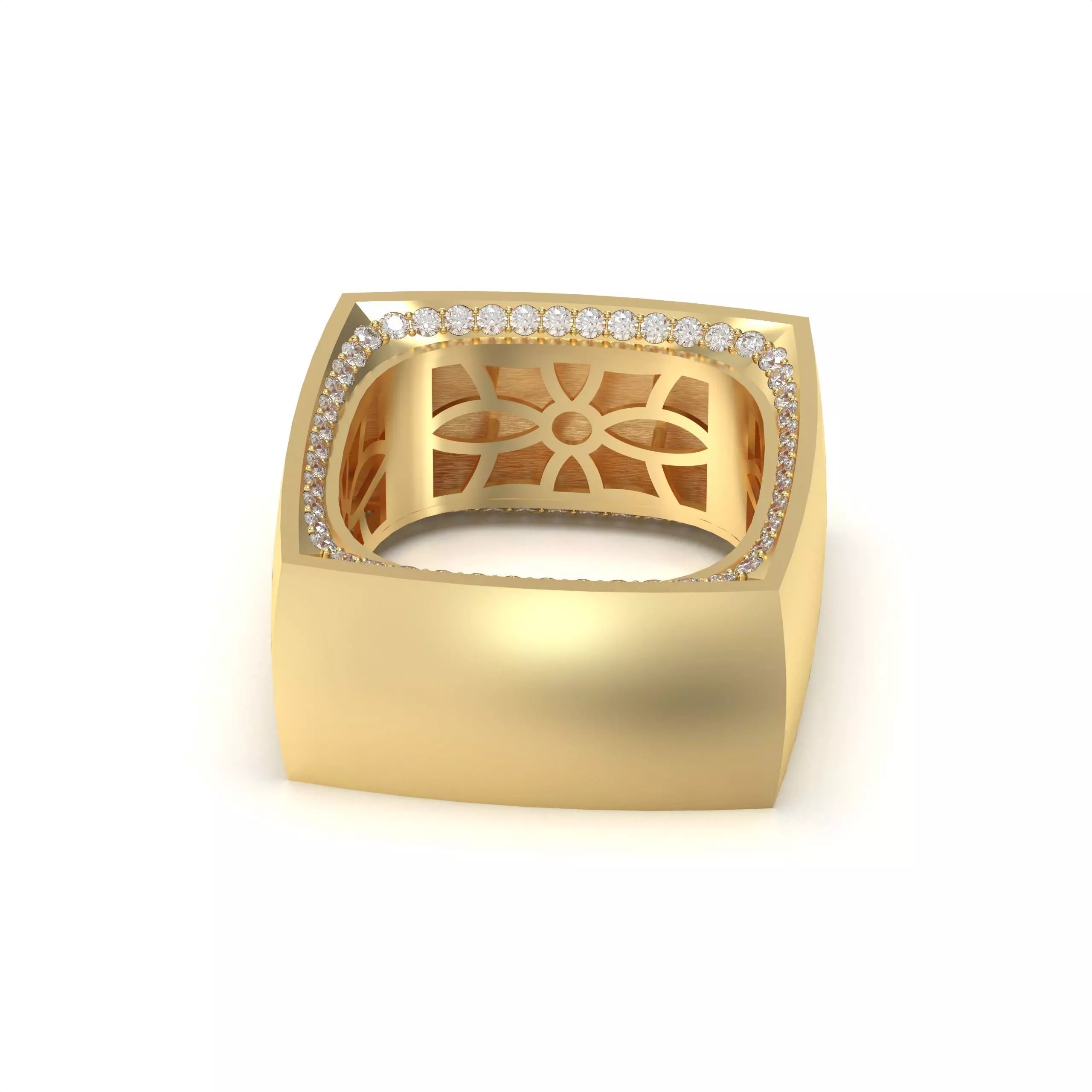 Geometric Hollow Square Ring Inspired by Vhernier 3D print model_3
