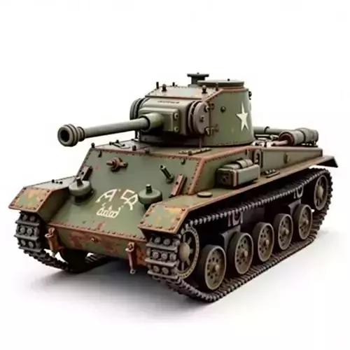 Vintage Light Tank 3D Model Battle Worn Warfare Low-poly 3D model Vintage Light Tank 3D Model Battle Worn Warfare Low-poly 3D model