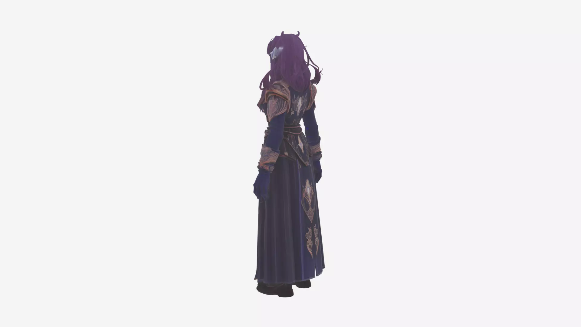Ethereal Void Elf Scholar with Starry Eyes and Ancient Tome 3D 3D model_5