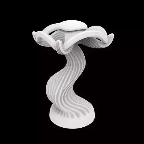 Abstract Wave Headphone Stand 3D Print Model