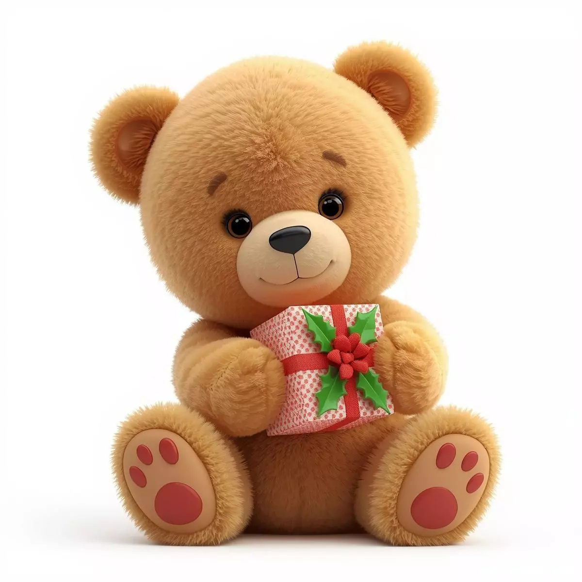 Christmas Teddy Bear 3D Model Adorable Holiday Gift Low-poly 3D model_0