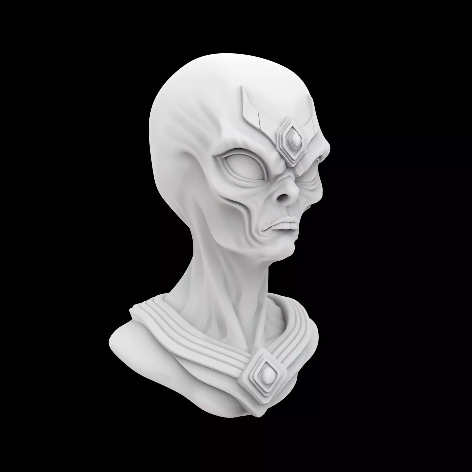Alien God Bust 3D Print Model 3D print model