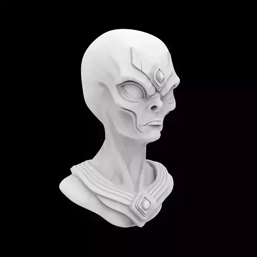 Alien God Bust 3D Print Model