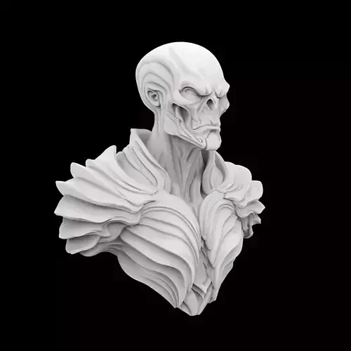 Alien Warrior Bust 3D Print Model