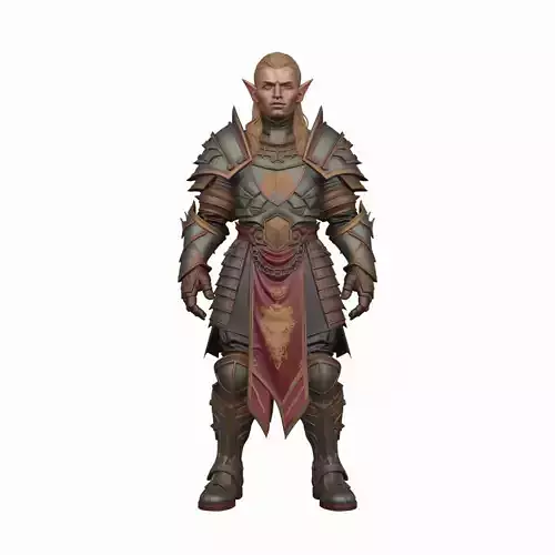 Elegant High Elf Archer 3D Model in World of  Style