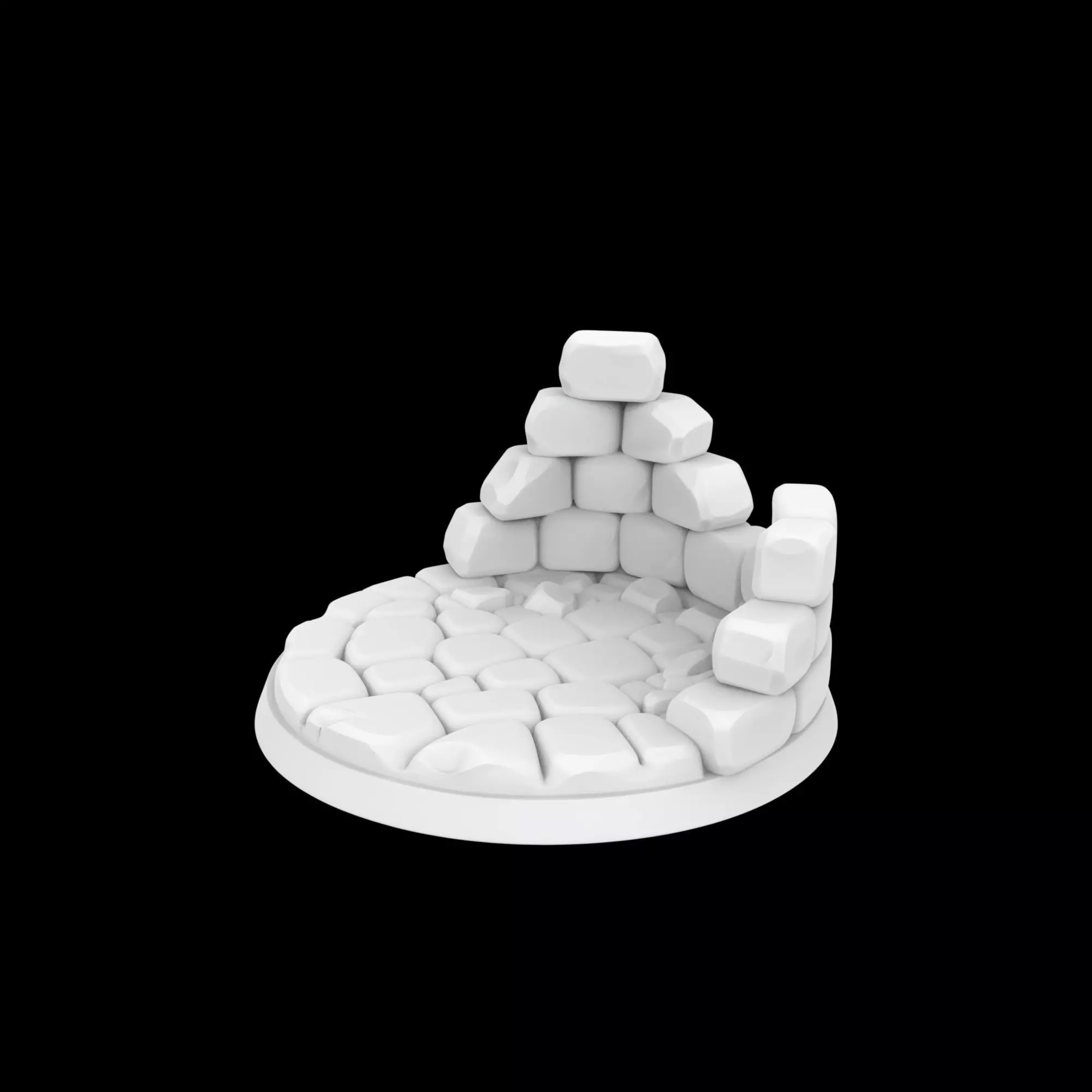 Ancient Ruins Rock Base 3D Print Model 3D print model