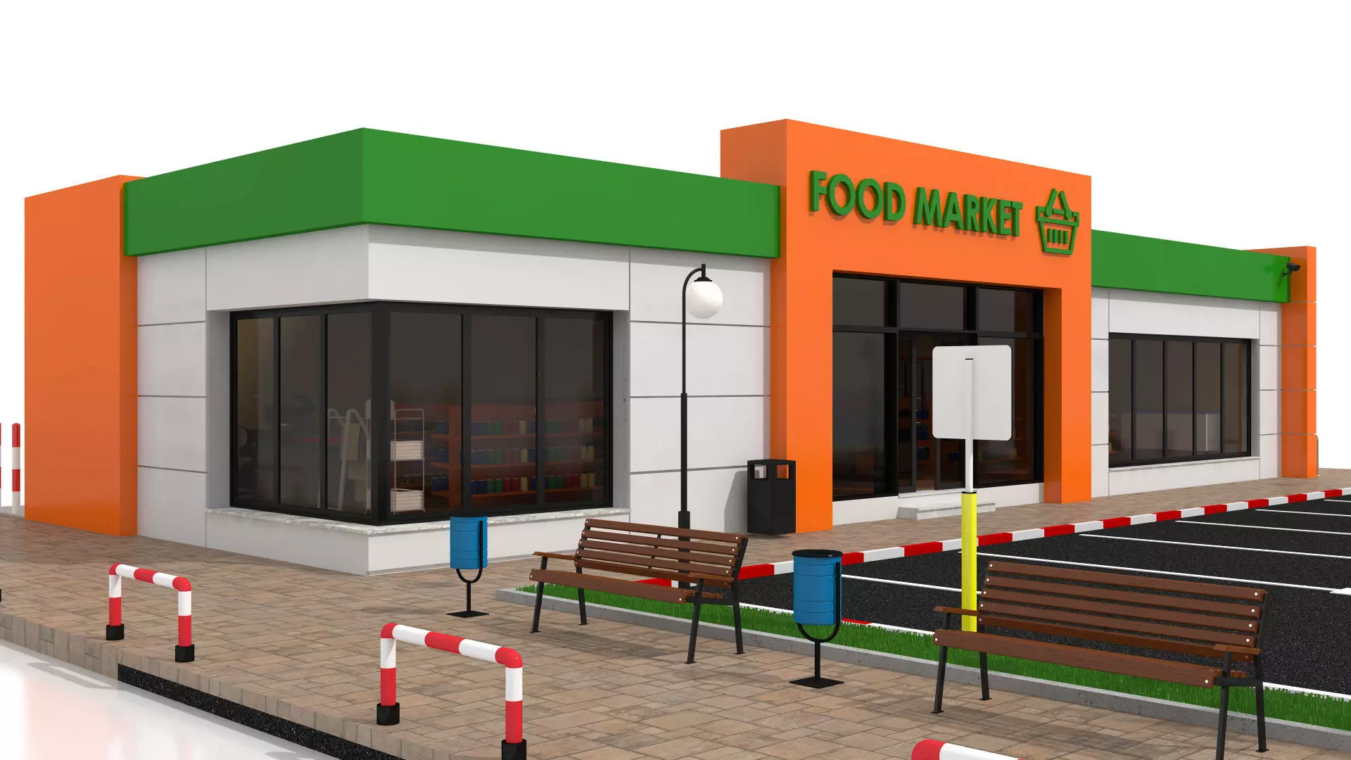 Supermarket Retail Store Low-poly 3D model_3