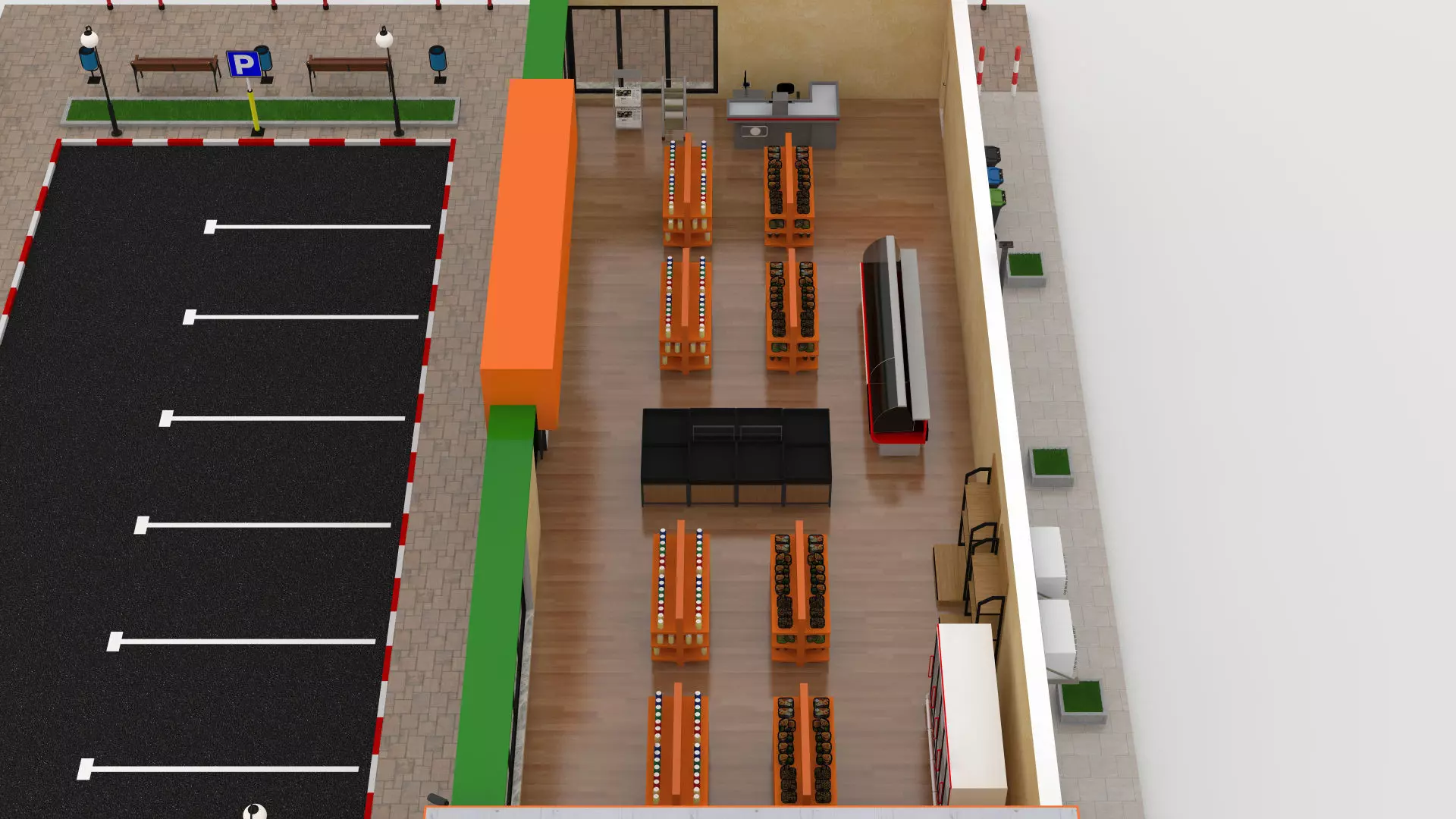 Supermarket Retail Store Low-poly 3D model_8