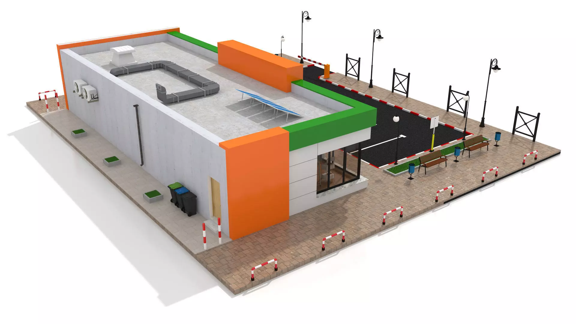 Supermarket Retail Store Low-poly 3D model_6