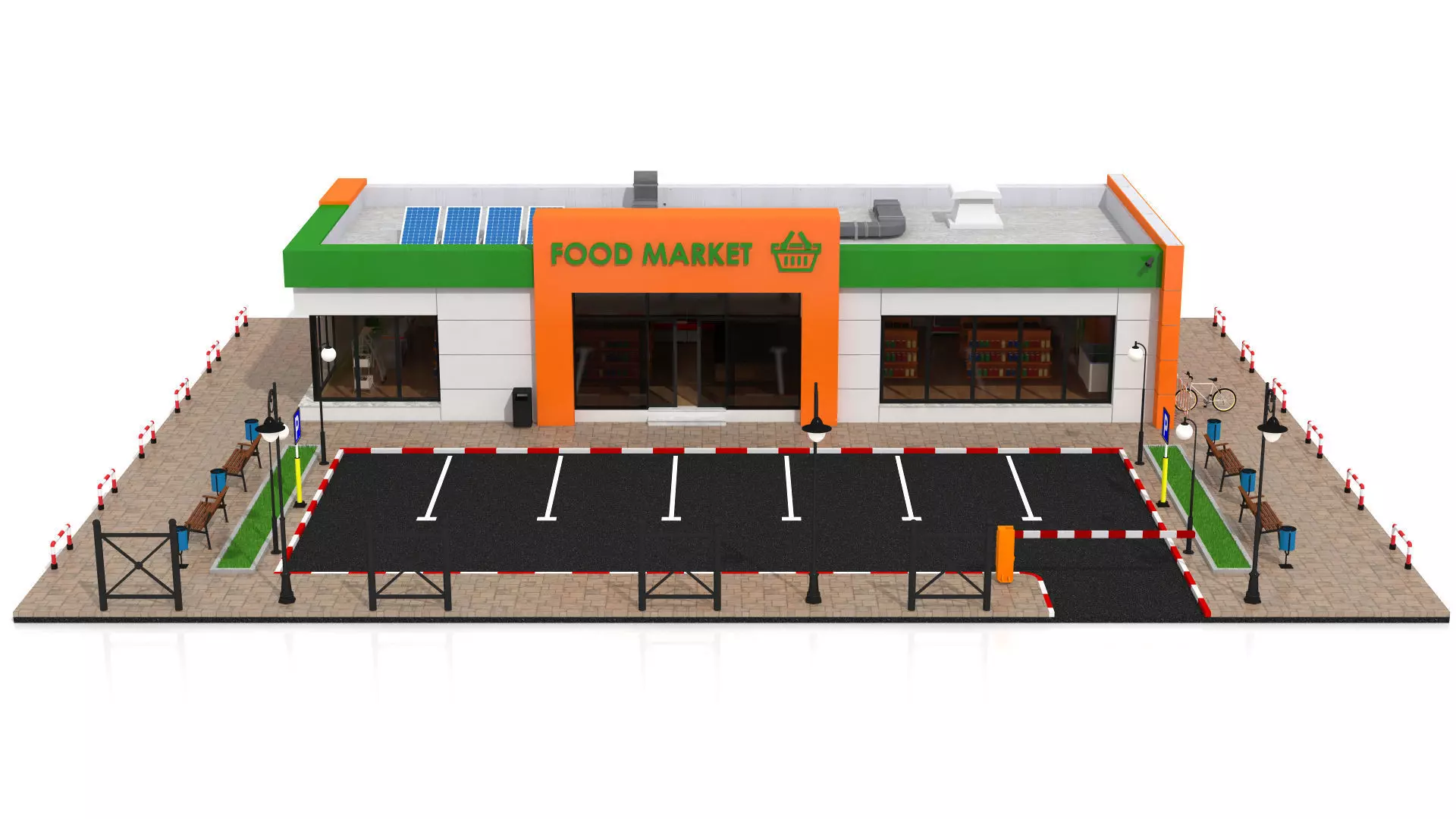 Supermarket Retail Store Low-poly 3D model_2