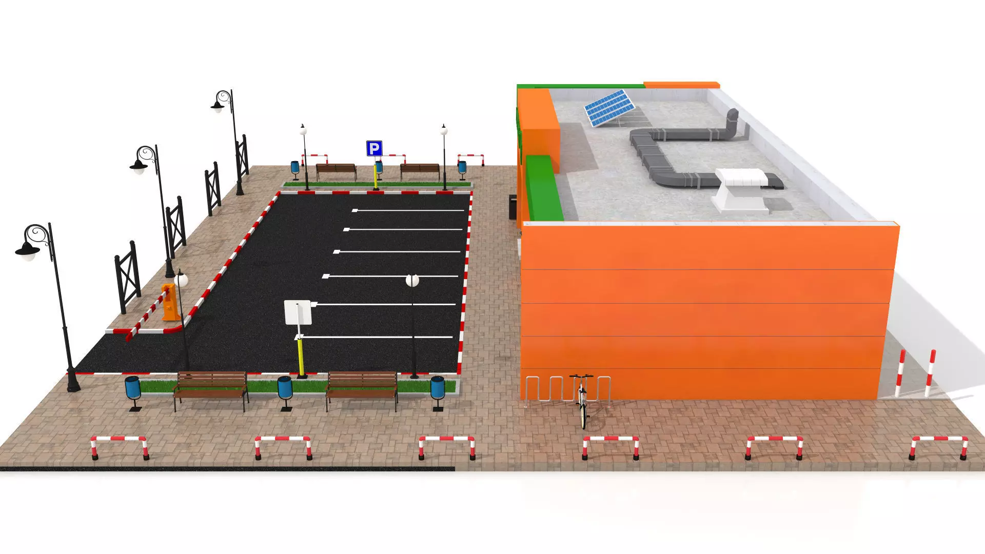 Supermarket Retail Store Low-poly 3D model_4
