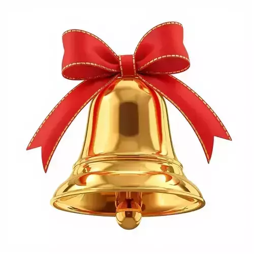 Golden Christmas Bell 3D Model Festive Holiday Decor Low-poly 3D model Golden Christmas Bell 3D Model Festive Holiday Decor Low-poly 3D model
