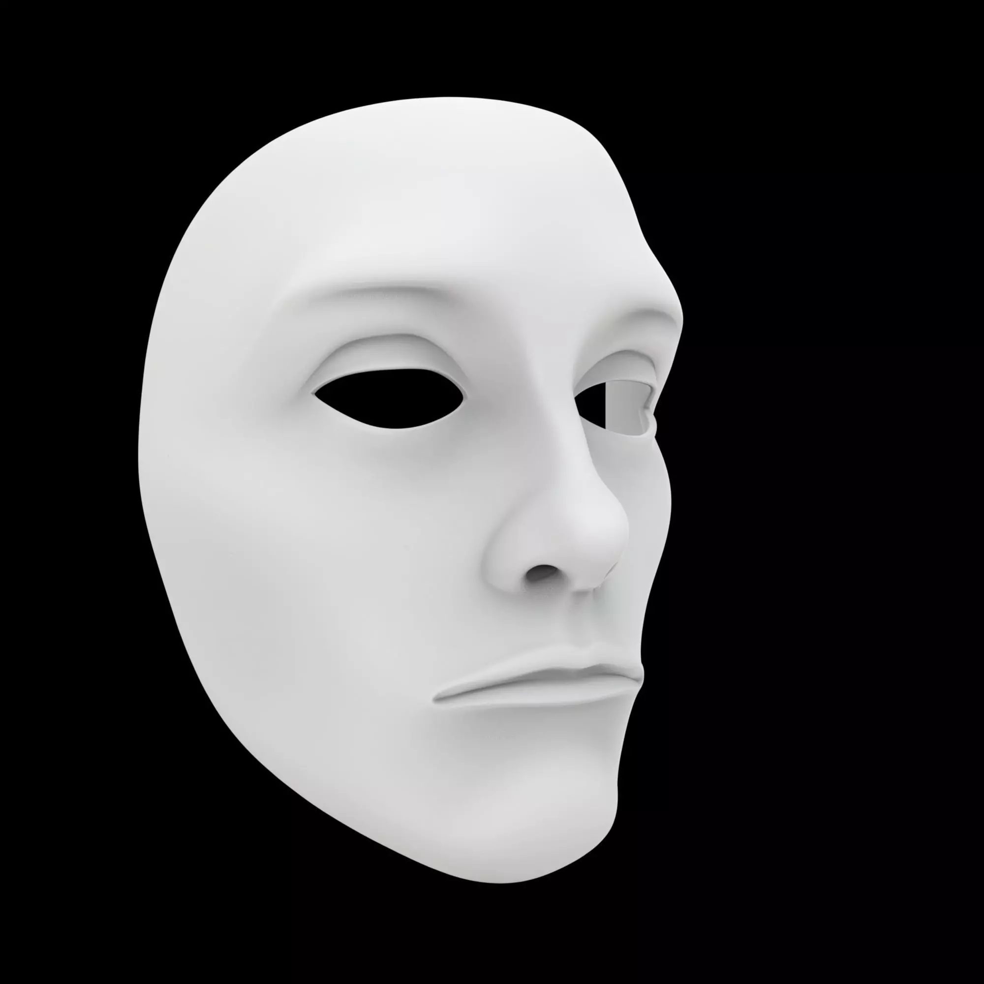 Bored Expression Mask 3D Print Model 3D print model_4