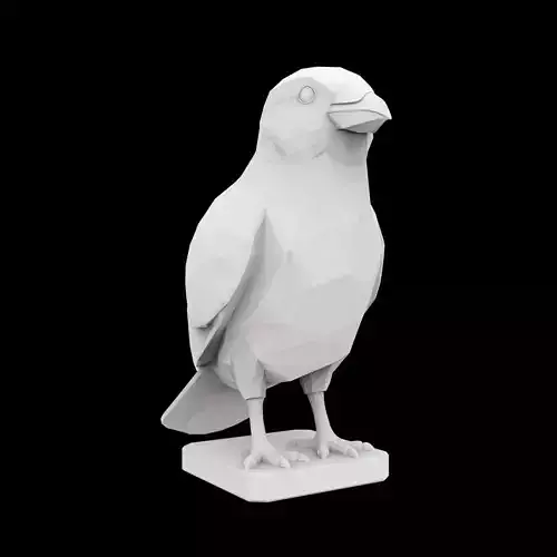 Crow Statue Minimalist 3D Print Model
