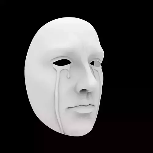 Crying Mask Printable Template 3D Print Model