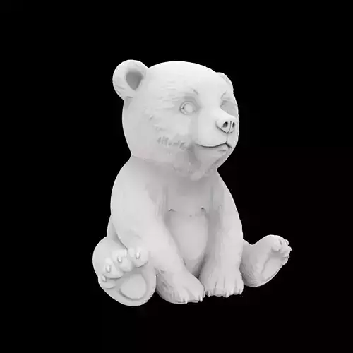 Cute Baby Bear 3D Print Model