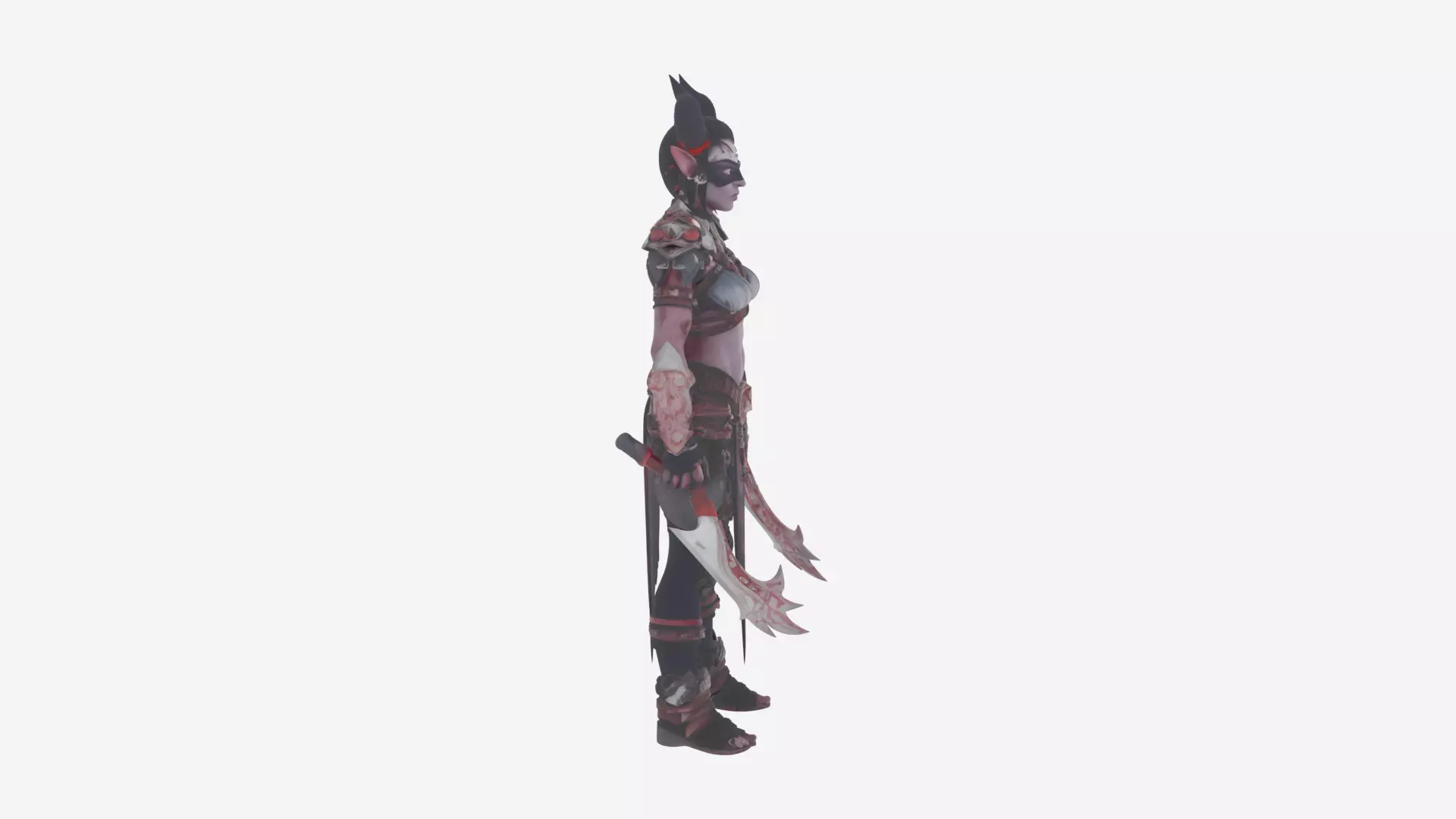 Majestic Vigilant Night Elf Sentinel Warrior 3D Model 3D model_3