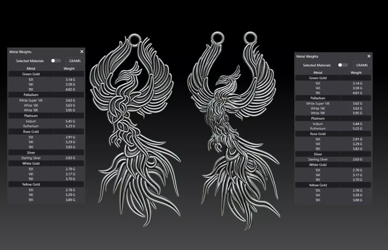 Phoenix Pendant Pack M73 3D print model_5