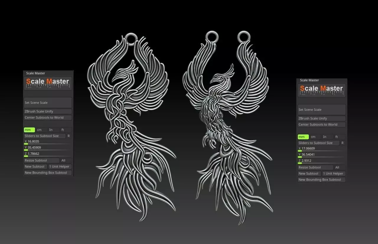 Phoenix Pendant Pack M73 3D print model_7