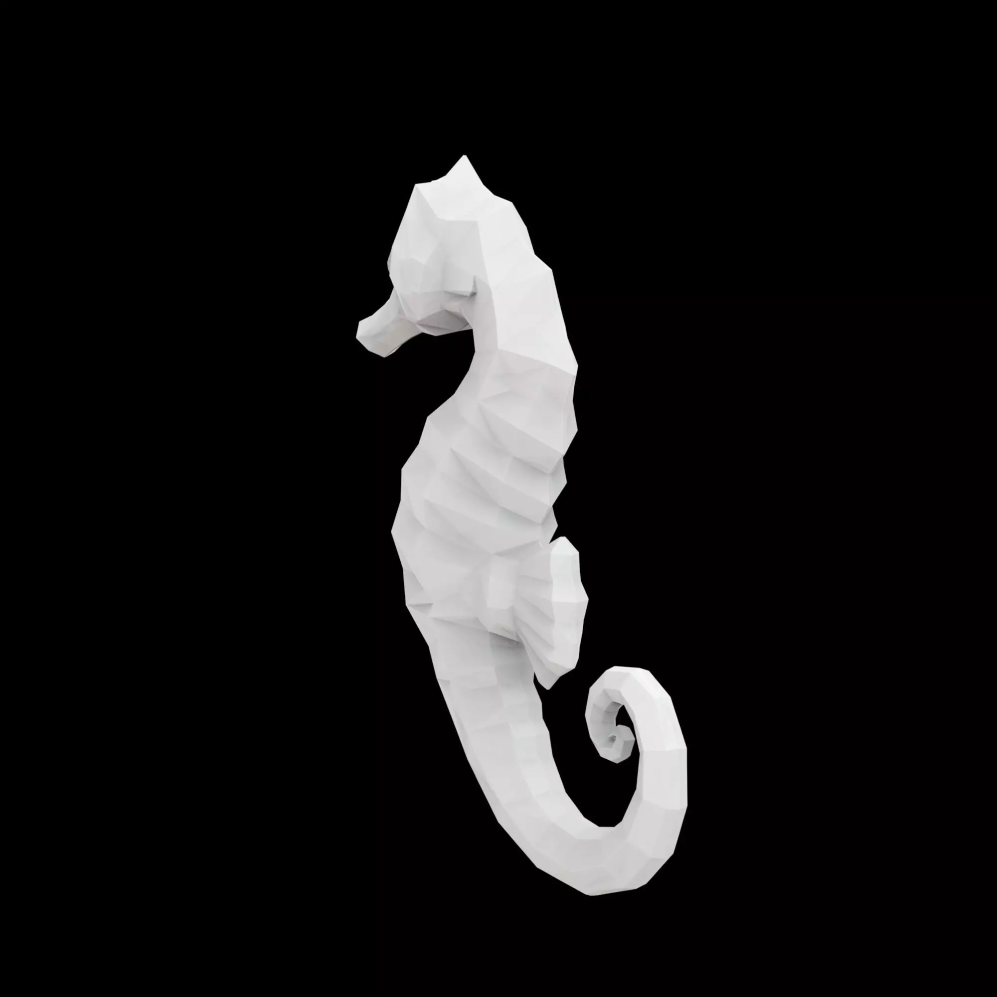 Geometric Seahorse Sculpture 3D Print Model 3D print model_2