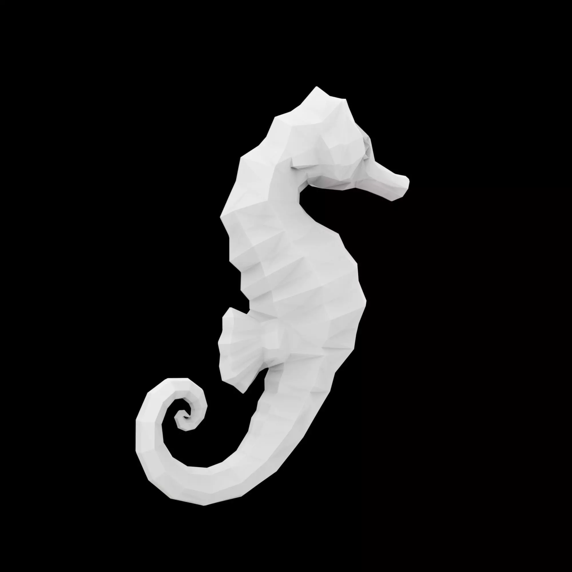 Geometric Seahorse Sculpture 3D Print Model 3D print model_3