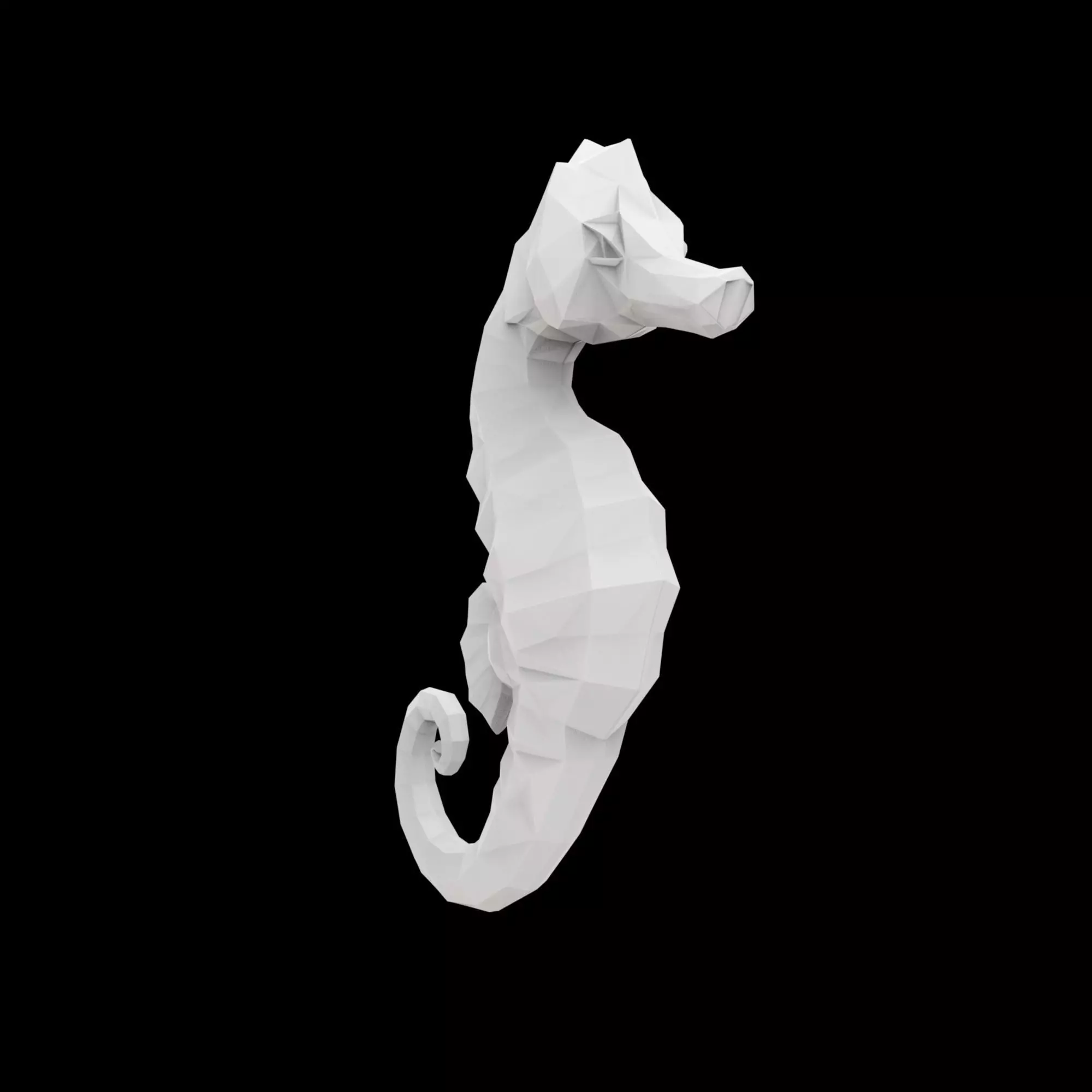 Geometric Seahorse Sculpture 3D Print Model 3D print model_0