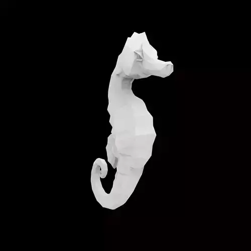 Geometric Seahorse Sculpture 3D Print Model