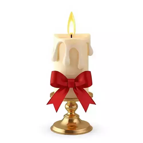Christmas Pillar Candle 3D Model Elegant Holiday Decor Low-poly 3D model Christmas Pillar Candle 3D Model Elegant Holiday Decor Low-poly 3D model