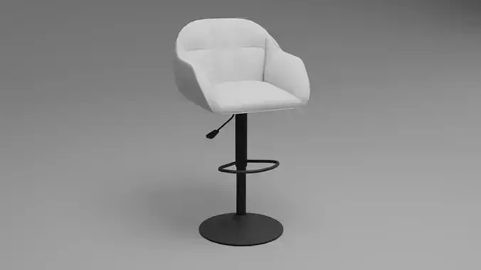 Modern Bar Stool Swivel Chair 3D Model