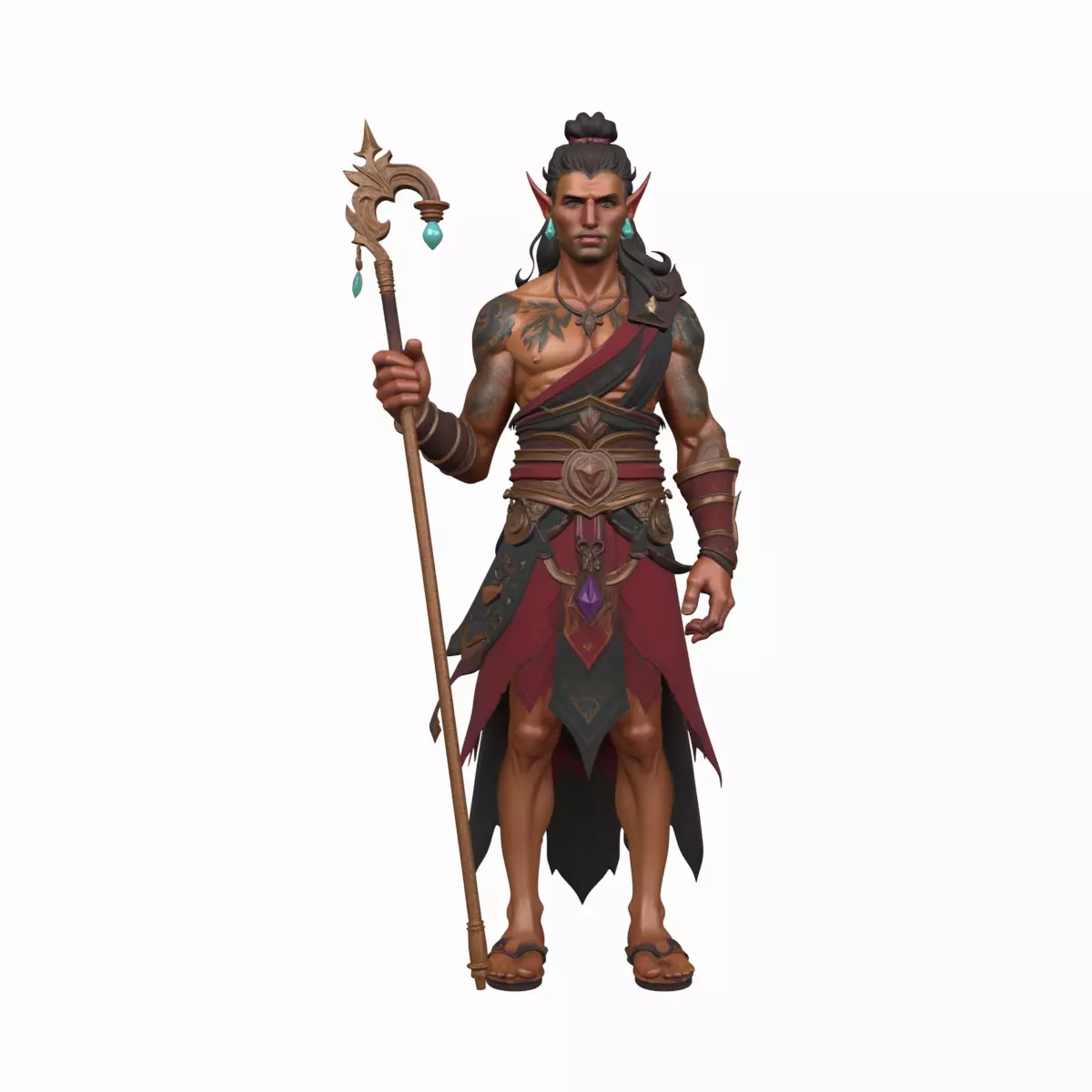 Mystical Refined Blood Elf Enchanter in World of  Style 3D Model 3D model_0