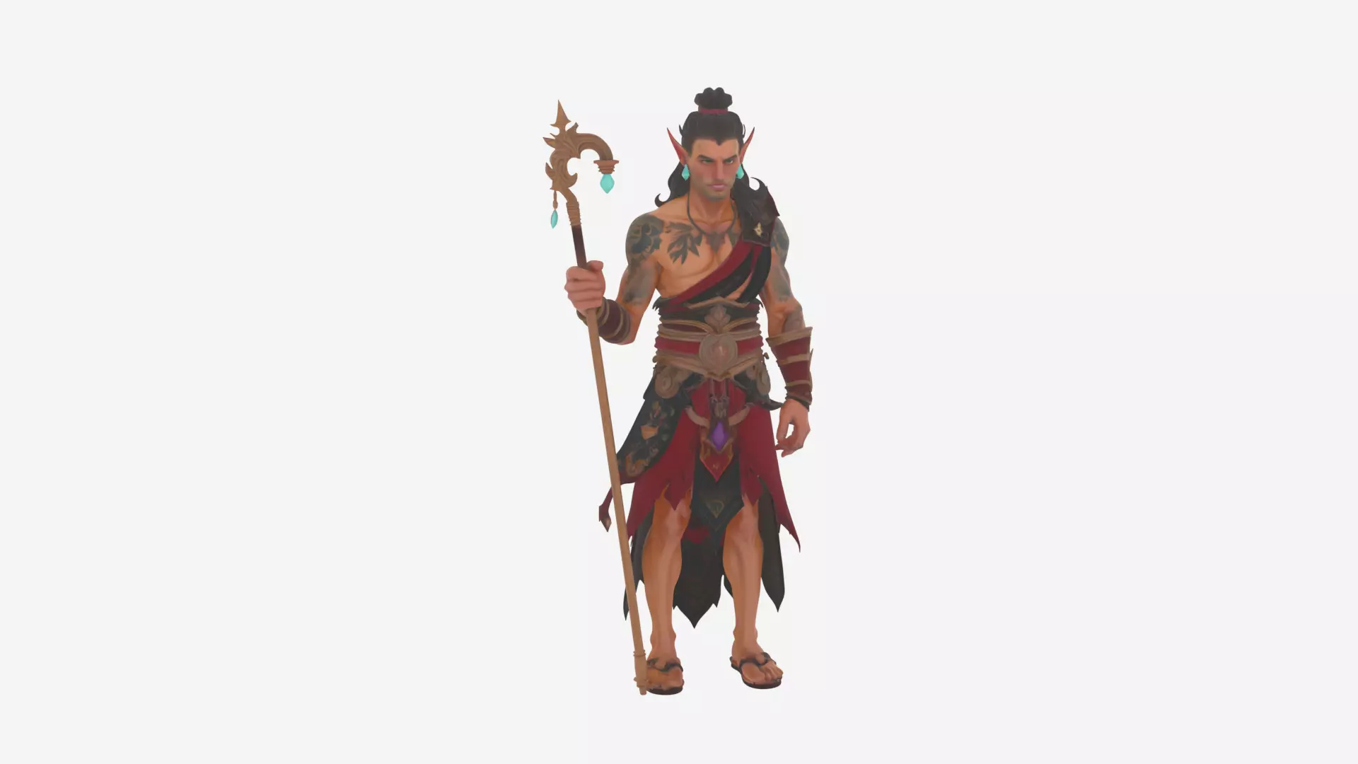 Mystical Refined Blood Elf Enchanter in World of  Style 3D Model 3D model_2