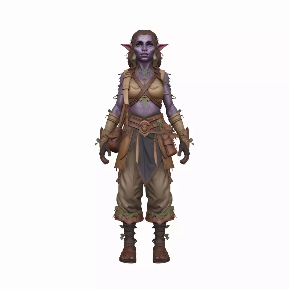 Highly Detailed 3D Model of Earthy Night Elf Herbalist in WoW 3D model_0