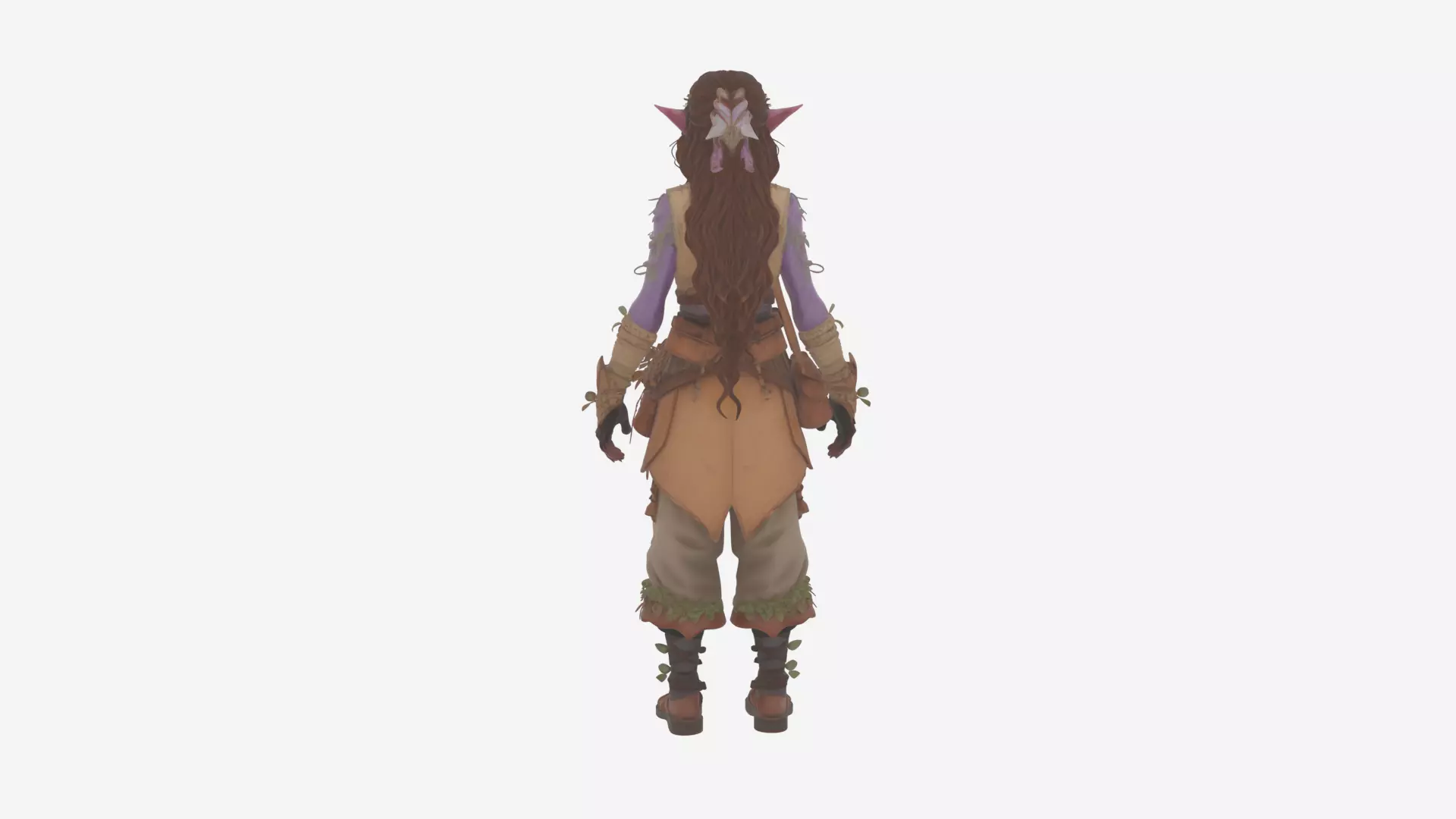 Highly Detailed 3D Model of Earthy Night Elf Herbalist in WoW 3D model_4