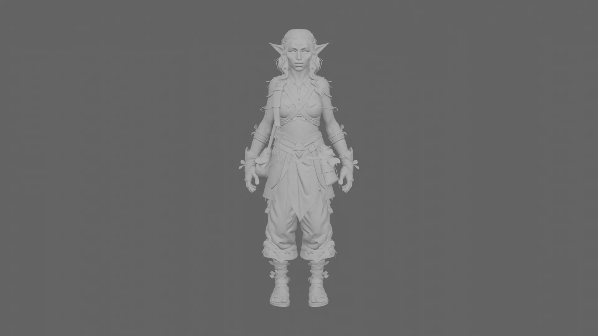 Highly Detailed 3D Model of Earthy Night Elf Herbalist in WoW 3D model_6