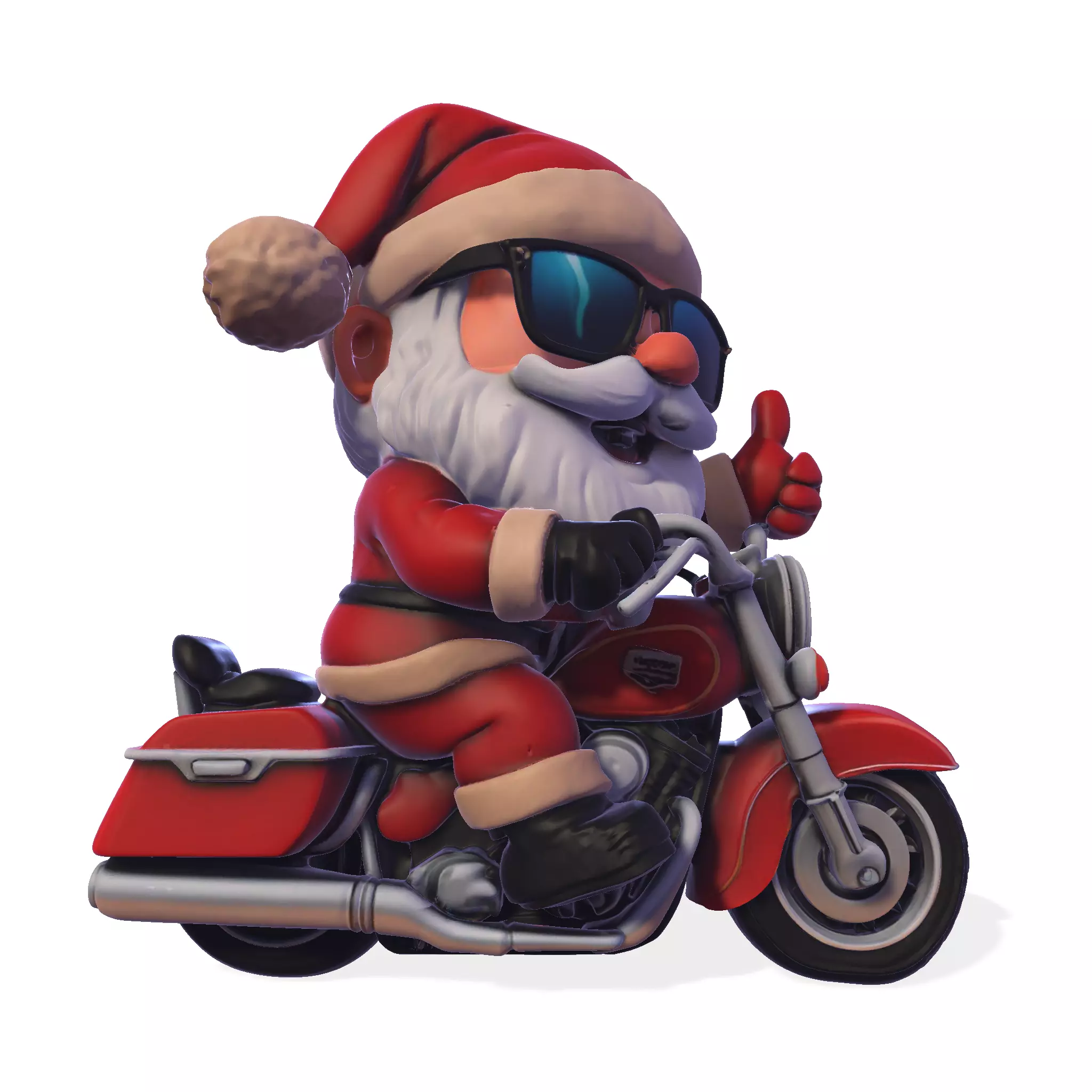 Santa Claus biker for 3D print 3D print model_8