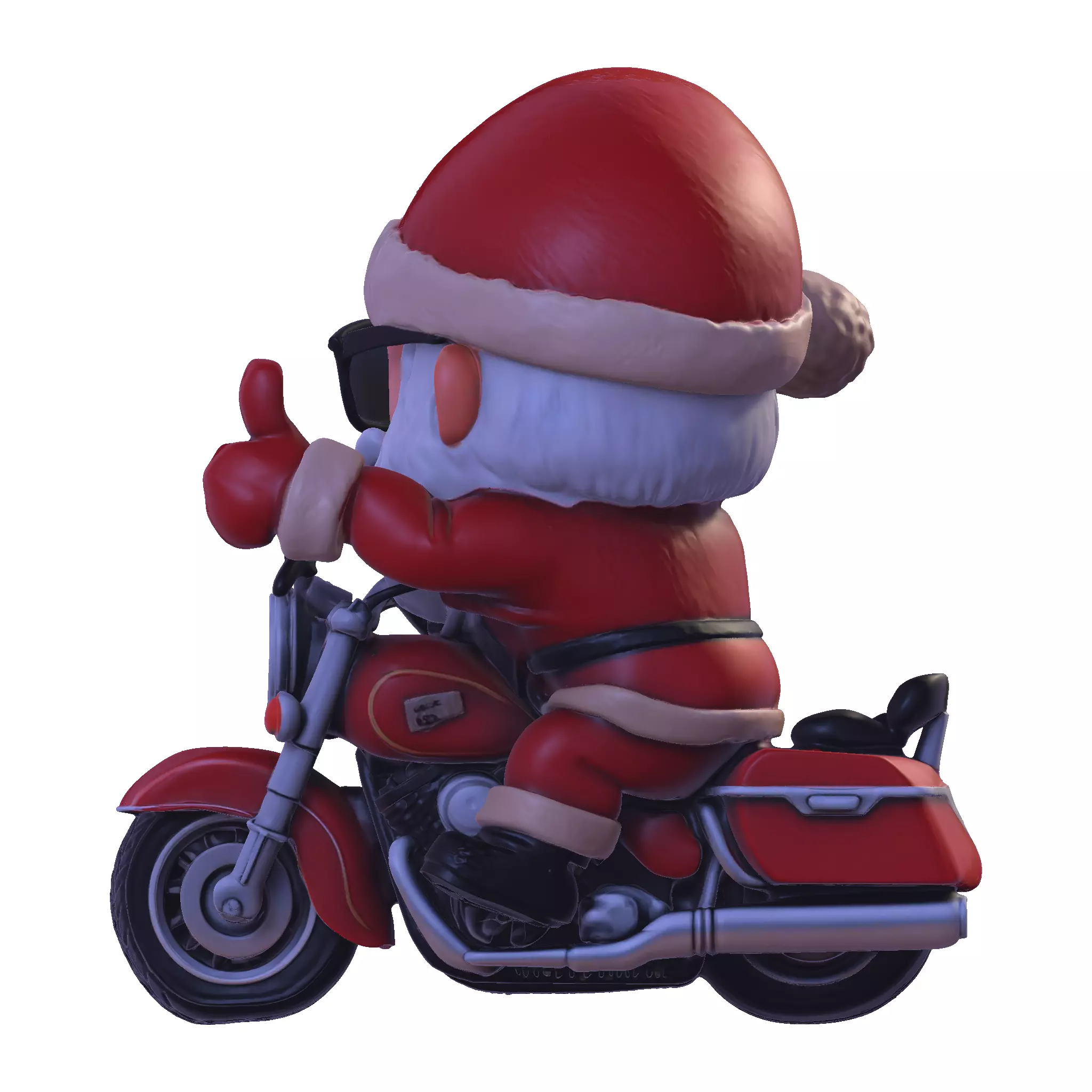 Santa Claus biker for 3D print 3D print model_17