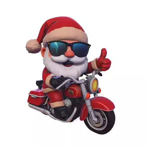 Santa Claus biker for 3D print 3D print model Santa Claus biker for 3D print 3D print model